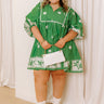 Picture Perfect Floral Mini Dress in Kelly Green Curves Image - 1
