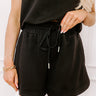 Street Style High Waist Scuba Shorts in Black Image - 1