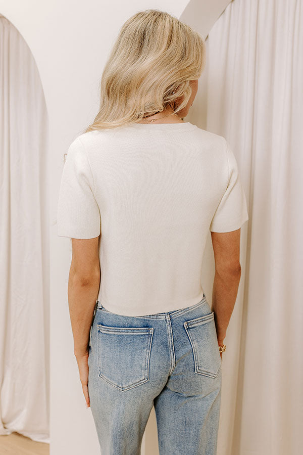 Midtown Market Knit Top in Cream Image - 4