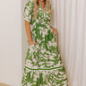 Whimsical Days Floral Midi Dress in Green Image - 1