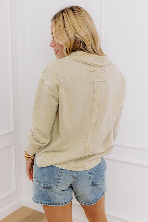Timeless Classic Mineral Wash Tee in Light Beige Image - 3
