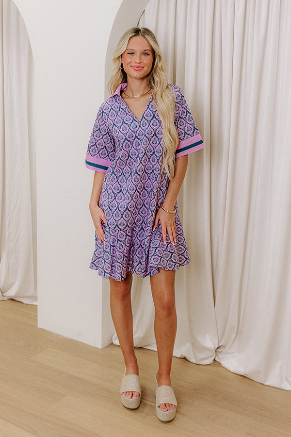 French Market Promenade Mini Dress in Violet Image - 2