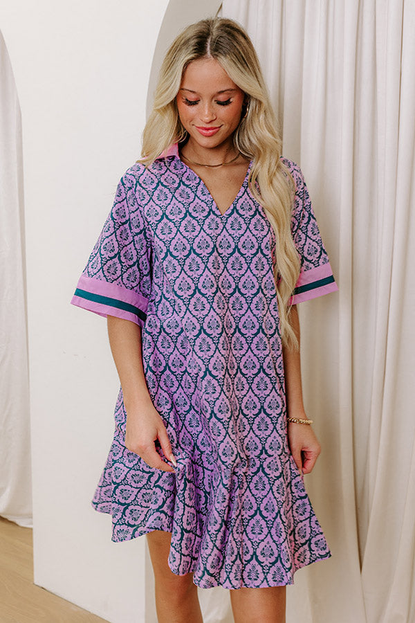 French Market Promenade Mini Dress in Violet Image - 3