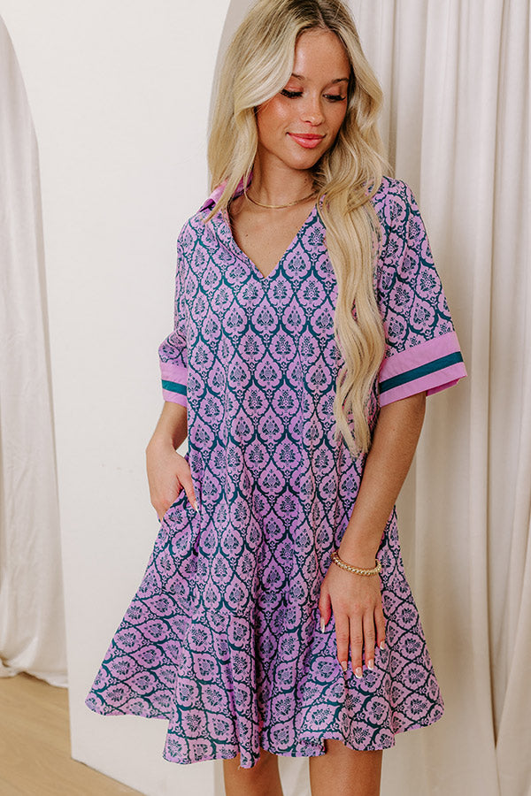 French Market Promenade Mini Dress in Violet Image - 1