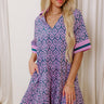 French Market Promenade Mini Dress in Violet Image - 1