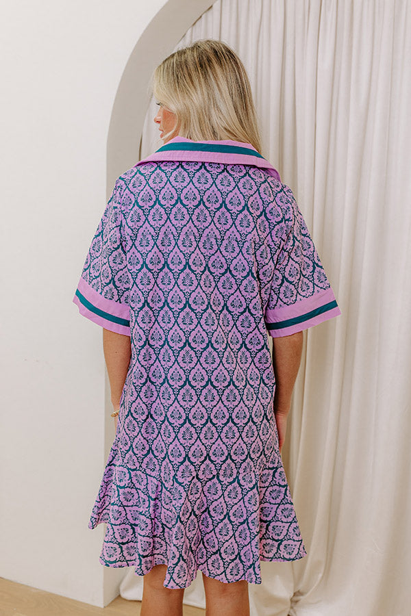French Market Promenade Mini Dress in Violet Image - 4
