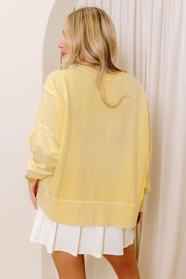 Cool Breeze Vintage Wash Sweatshirt in Yellow Image - 4