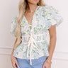 Honeysuckle Dreams Floral Top in Sky Blue Image - 1