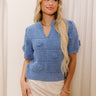 Smiles and Sunshine Knit Top in Sky Blue Image - 1