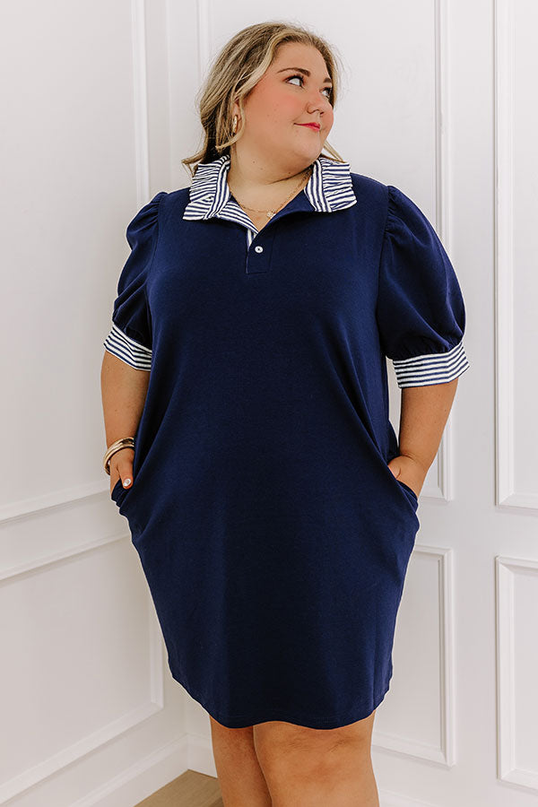 Yacht Club Livin' Mini Dress in Navy Curves Image - 4