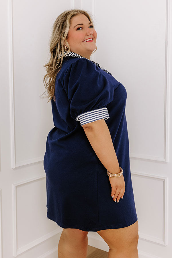Yacht Club Livin' Mini Dress in Navy Curves Image - 3