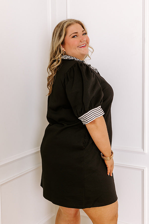 Yacht Club Livin' Mini Dress in Black Curves Image - 3