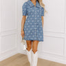 Charming Moment Denim Mini Dress in Light Wash Image - 1