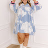 Vineyard Stroll Floral Mini Dress in Sky Blue Curves Image - 1