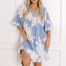 Vineyard Stroll Floral Mini Dress in Sky Blue Image - 1