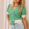 Sweetest Smile Stripe Knit Top in Green Image - 1