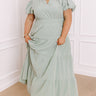 Simply Sweet Maxi Dress in Sage Curves Image - 1