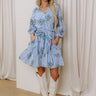 Kind Glance Stripe Mini Dress in Sky Blue Image - 1