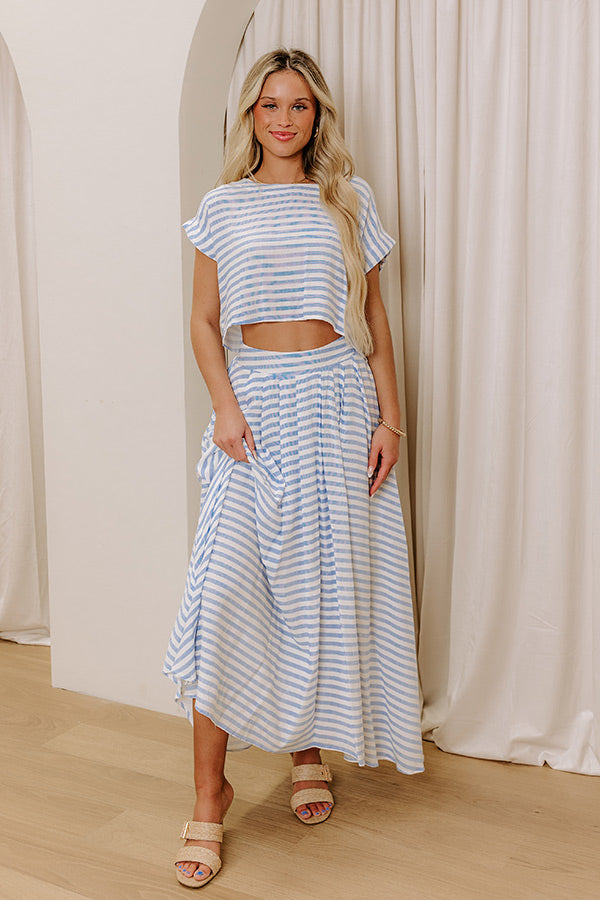 Brunch On The Pier High Waist Stripe Maxi Skirt Image - 1