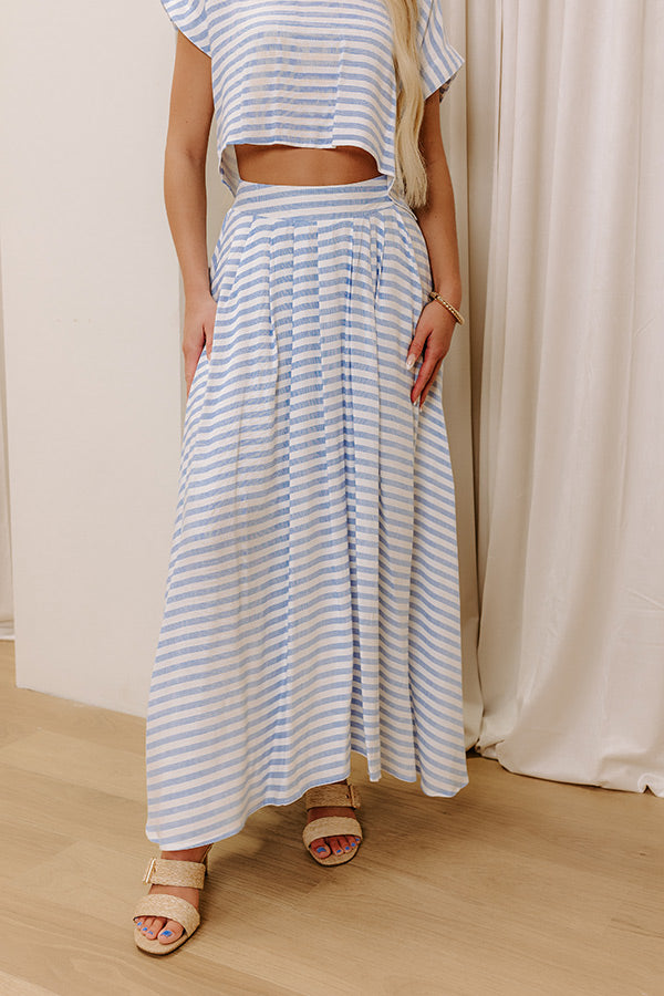 Brunch On The Pier High Waist Stripe Maxi Skirt Image - 2