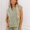 Street Style Scuba Top in Sage Image - 1