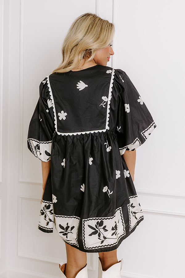 Picture Perfect Floral Mini Dress in Black Image - 4