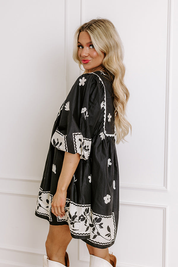 Picture Perfect Floral Mini Dress in Black Image - 3