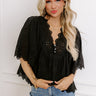 Sun-kissed Serenade Eyelet Top in Black Image - 1