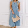Downtown Daze Denim Midi Dress Image - 1