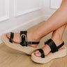 The Valeria Faux Leather Espadrille in Black Image - 1