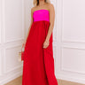 A bold red midi dress, ideal for a statement Easter dress or fall midi dress.
