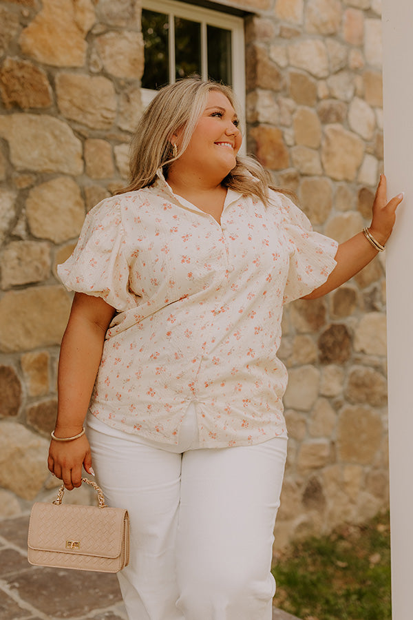 Honeysuckle Fields Floral Eyelet Top Curves Image - 2
