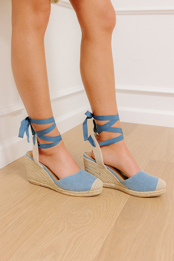 The Brianna Denim Wedge in Medium Wash Image - 3