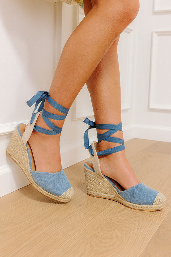 The Brianna Denim Wedge in Medium Wash Image - 1