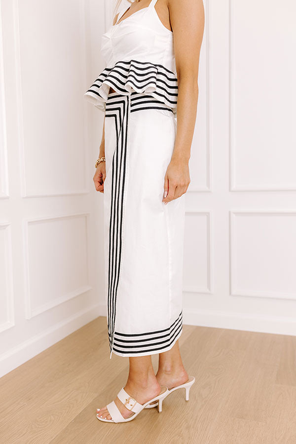 Yacht Party High Waist Wrap Midi Skirt Image - 3