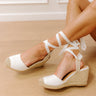 The Brianna Eyelet Wedge in White Image - 1
