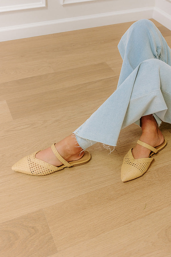 The Alina Raffia Woven Flats Image - 2