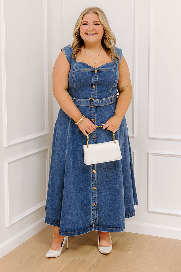 Downtown Stroll Denim Maxi Dress Curves Image - 1