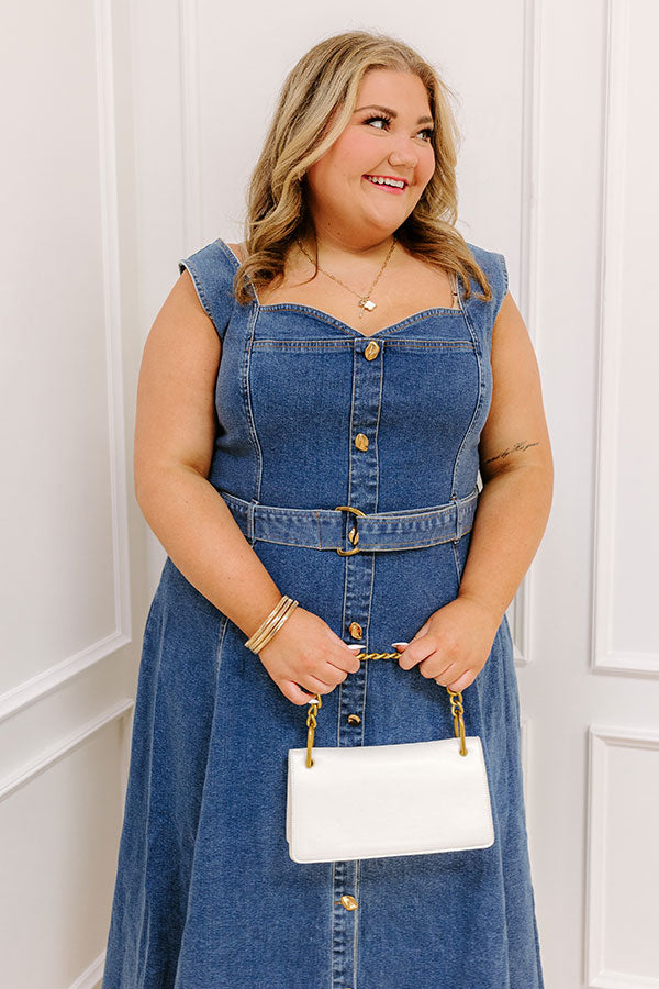 Downtown Stroll Denim Maxi Dress Curves Image - 2