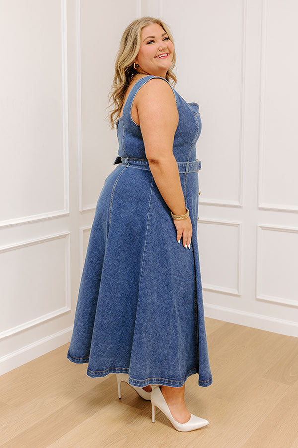 Downtown Stroll Denim Maxi Dress Curves Image - 4