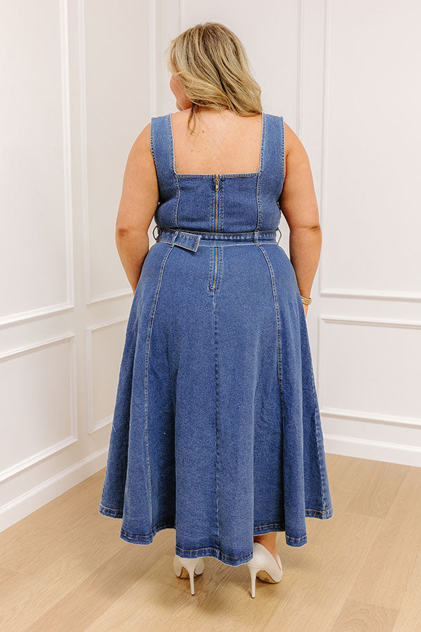 Downtown Stroll Denim Maxi Dress Curves Image - 5