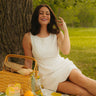 London Estate Linen Mini Dress in White Image - 1