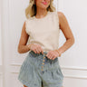 The Rachel High Waist Shorts in Light Wash Image - 1