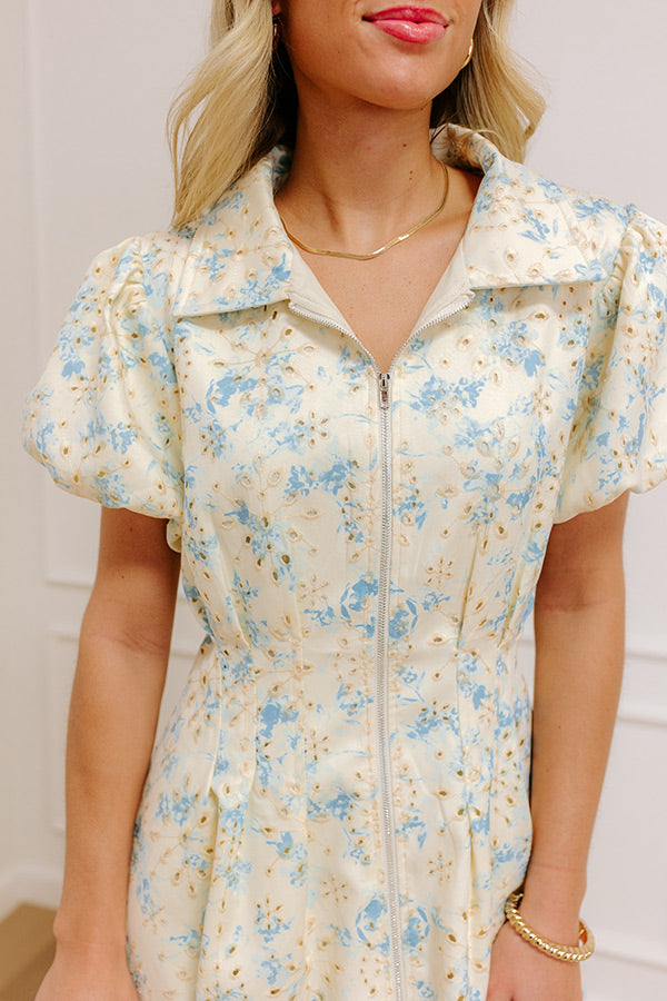 Garden Views Floral Eyelet Mini Dress Image - 3