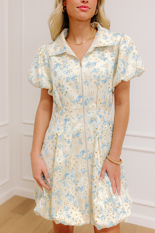 Garden Views Floral Eyelet Mini Dress Image - 2