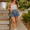 The Rachel High Waist Shorts in Dark Wash Image - 1