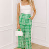 The Madison High Waist Plaid Pants in Green Image - 1