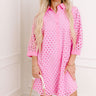 Feeling Posh Eyelet Mini Dress in Bubblegum Pink Image - 1