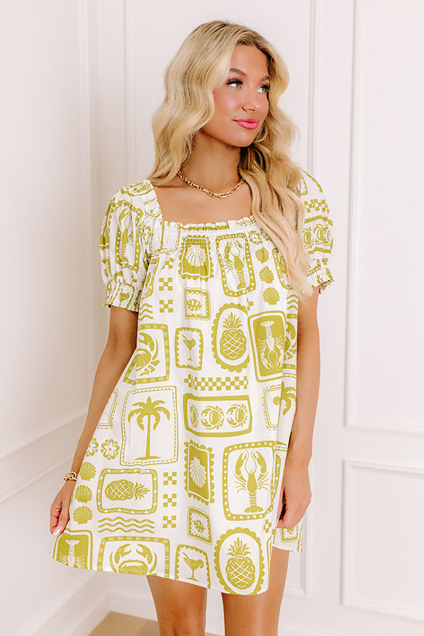 On Tropic Time Mini Dress in Lime Punch Image - 1