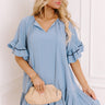 Mimosas On The Patio Mini Dress in Airy Blue Image - 1